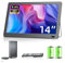 Desobry 2025 Nuevo - Televisor portátil 14,2 Pulgadas 1080p con batería y Antena, sintonizador DVB-T2, Compatible con Entrada USB HDMI AV, para RV, Cocina