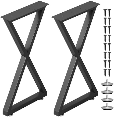 STOLMET Möbelfüße Tischkufen 2 Stück Tischbeine Tischgestell Schreibtisch 71 cm Stahl Schwarz LOFT X