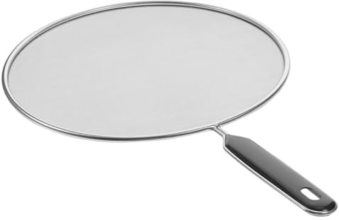 LOLIPPYY Écran Anti-éclaboussures Inoxydable avec Poignée Protège Poêle et Casserole Filtre Huile et Éclaboussures Anti-brûlure pour Cuisson Sécurisée