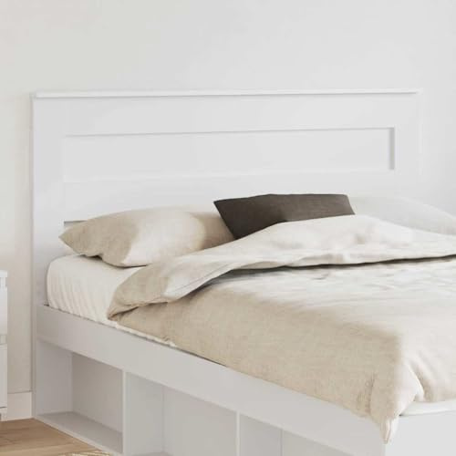 QJBSAVVA Kopfteil Weiß 140 cm Holzwerkstoff Modernes Design Robust & Langlebig Schlafzimmer Wandkissen Optik 143x7x100 cm for Bedroom und Gästezimmer