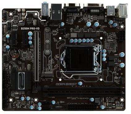 Carte mère Fit for MSI B250M Pro-VD Intel B250 LGA 1151 DDR4 32 Go M.2 Micro-ATX Compatible avec Les processeurs i7-6700, 6500, 6300, G4500, 7700 et 7600 (Occasion)