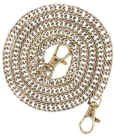Handbag Tygväska 100 cm, metallkedjor, gör-det-själv-väskkedja med spännen, axelväskor, remmar, handtag för Crossbody, Brons, Talla única