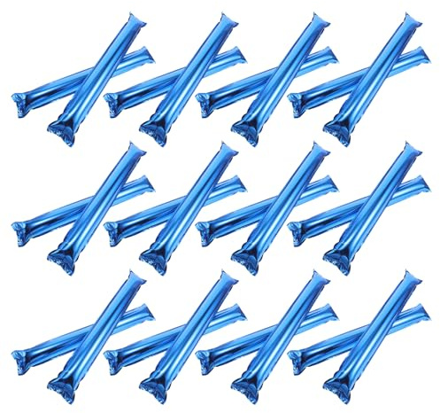 Veemoon Bastoncini da Tifo Gonfiabili 32 Pezzi Blu, Strumenti Rumorosi Riutilizzabili per Eventi Sportivi, Bastoni da Cheerleader Leggeri e Portatili per Competizioni e Concerti