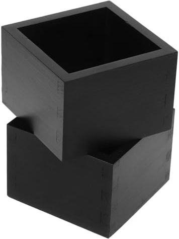 jojofuny Boîte à provisions ménagères en bois, lot de 2 boîtes à saké japonaises noires, coffret de rangement élégant et facile à transporter pour housewarming