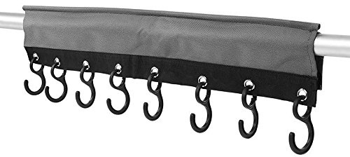 ProPlus Universal Hakenleiste 58 cm – Für Zelt und Markise, Befestigung mit Keder und Klettband – 8 Haken, Kunststoff – Schwarz | Befestigung per Keder oder Klettband – für Vorzelt, Markise, Wohnwagen & Zelt – Kunststoff, Schwarz