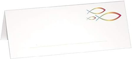 Miss Lovely Platz-Karten Tisch-Karten Bunte Regenbogen-Fische Konfirmation Kommunion Taufe Firmung Tisch-Deko-Ration Kärtchen Tisch-Karten für Mädchen & Junge-n mit Fischen (36 Karten)