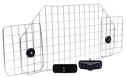 Wiltec Hundegitter fürs Auto Modell E, 42 cm hoch, verstellbare Breite 90-128cm, Trenngitter universell einsetzbar für Kofferraum