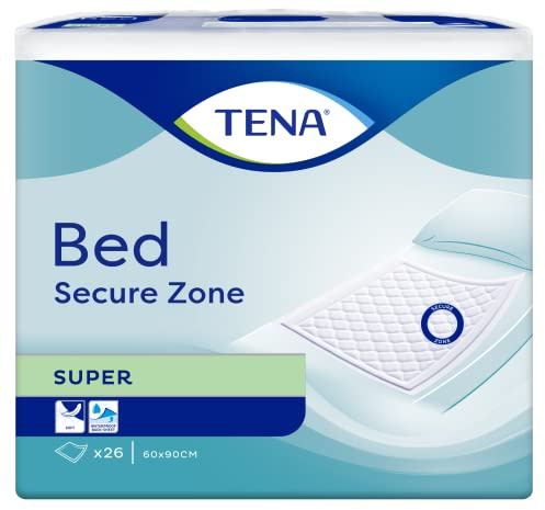 TENA Bed Secure Zone saugstarke Bettunterlagen Super 60 x 90 cm, 26 St. Unterlagen