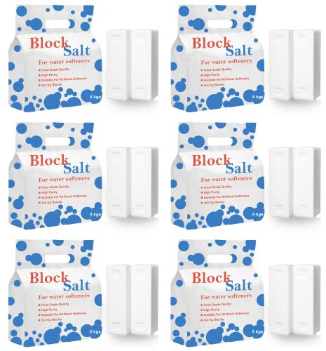HSD Water Softener Salt Block - Food Grade, Compatible with All Machines - 6 Pack