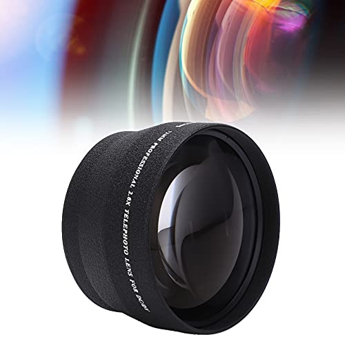 Akozon Lentille de Caméra à Grossissement 72MM Téléobjectif à Grossissement 2X Convient à Tous Les Objectifs de Caméra de Calibre 72MM Objectif de Caméra en Métal pour Paysage Lointain