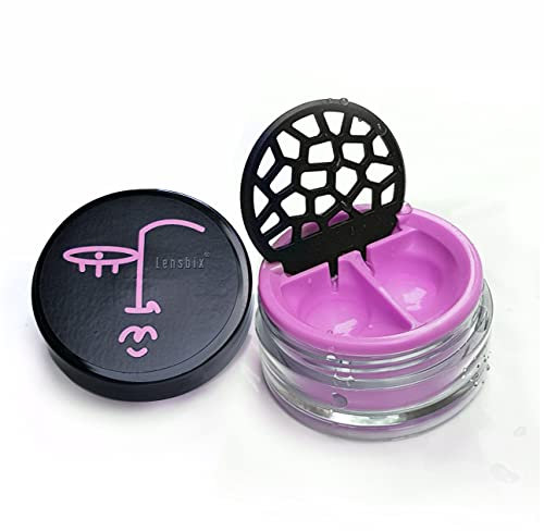 Lensbix Kontaktlinsenbehälter Faceline. Das Innovative Geschenk für Linsenträger mit Lineartmotiv in Bonbonfarben. (Rosa No.15)