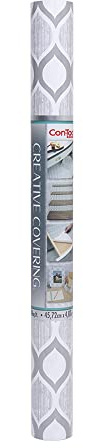Con-Tact Brand Creative Covering, Self-Adhesive Shelf Liner, Multi-Purpose Vinyl Roll, Easy to Use and Apply, 18'' x 16', Savoy Stone