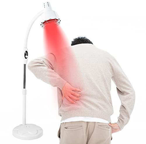 KOLHGNSE 275W Infrarotlampe Wärmelampe, Einkopf Therapielampe Infrarot Lampe Ständer Infrarotlampe 360° Verstellbarer Wärmelampe für Salon Massage