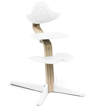 Stokke Nomi Stuhl, White - Inspiriert zu aktivem Sitzen - Ohne Werkzeug stufenlos verstellbar - Inklusive Fußstütze und kippsicheren Rädern - Bis 150 kg belastbar