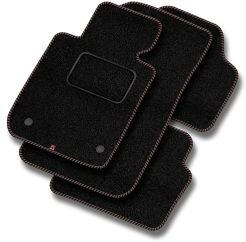 MOTOS Standard Velours-Fußmatten passend für Nissan Micra III 2003-2011 - Standard, Gewebt, Braun fußmatten Auto - Erleben Sie neuen Fahrkomfort mit einem Automatten Satz für Ihr Auto