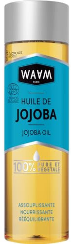 WAAM Cosmetics – Huile végétale de Jojoba BIO – 100% pure et naturelle – Première pression à froid –Huile de soin peau et cheveux– 75ml