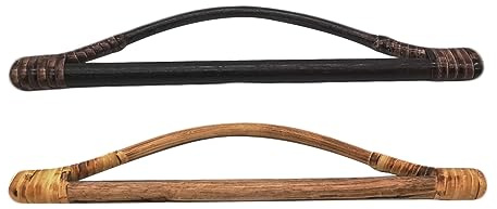 Csirnto Manici Bamboo per Borse 2 Pezzi Manici per Borse Manici Borsa Bamboo Manici per Borse Uncinetto Manici per Borsa Bamboo Manici Legno Rattan Tessuto Manici per Accessori Borsa