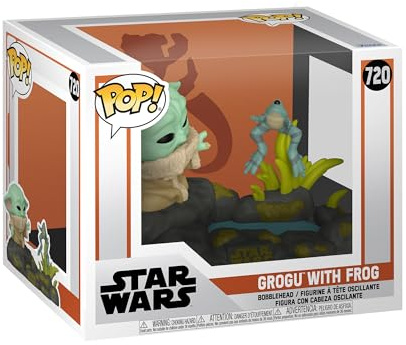 Funko POP! Deluxe: Star Wars: The Mandalorian - Din Grogu with Frog | Offizielles Sci-Fi Merch - Vinyl Sammelfigur als Regal Deko - Geschenkidee zum Geburtstag für Fans und Sammler