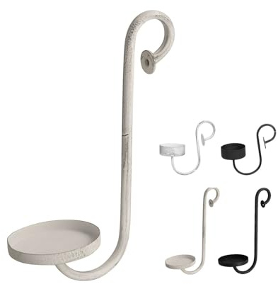 netproshop Kerzenhalter BZW. Teelichthalter zum Einhängen schwarz oder Weiss Höhe ca. 23cm BZW. 9cm, Farbe:Weiss, Auswahl:23 cm
