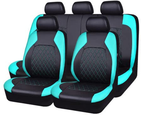 Fundas para Asientos de Coche para VW Tiguan (5N) 1.Gen 2009 2010 2011 2012 2013 2014 2015 2016, Cuero Impermeable Transpirable Comodidad Cubierta de Asientos de Automóviles,E-Green