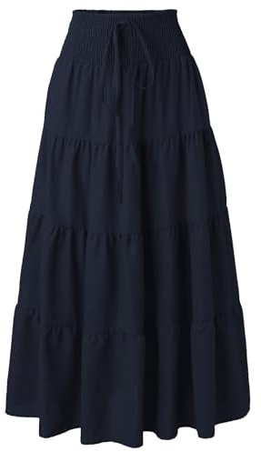 Adigaber 2 en 1 Jupon Femme Long Taille Haute Longue Maxi Jupe Bohême Tour de Taille Elastique Jupe Maxi Décontractée Vacances L'été Plage