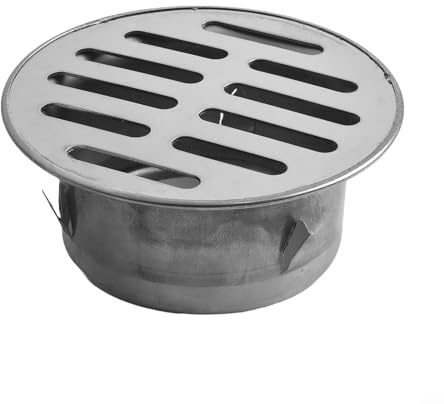 ZAMETTER Cubierta para desagüe de suelo de acero para techo, patio, suelo, bañera, extraíble, redonda, tapón para tubería de lluvia, filtro de rejilla (83 mm)