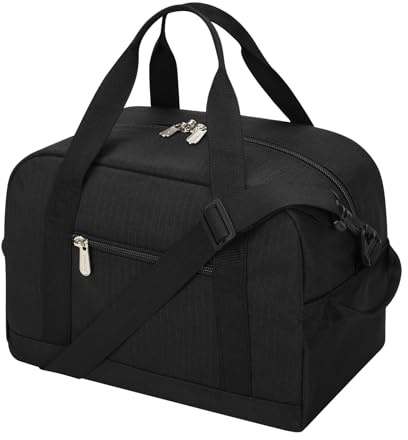 12L Bolsa Deporte Deportivo Pequeña - 12 Inch Bolsa Gimnasio Ligero para Fin De Semana/Durante La Noche 30x20x20cm-Negro