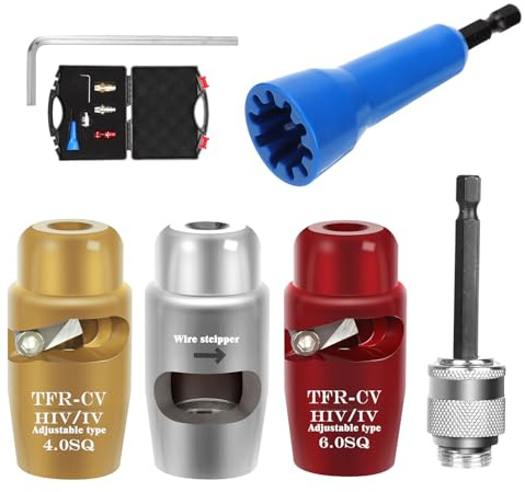 Wire Stripping and Twisting Tool Kit, Fast Wire Stripper, Spinner Nut Twister, Electric Drill Driver Connector Professional Electrical Set Tools