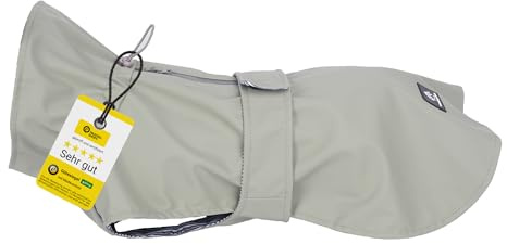 Wanderpfote Hunderegenjacke in Grau, Größe S - Stilvoller Hunderegenmantel - besonders Qualitativ und Hochwertig - Regenjacke für Hunde