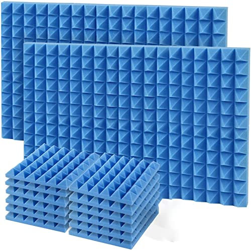 Akustikschaumstoff, 12 Stück Akustikschaumstoff, Schallabsorbierende Baumwolle, Blau/Lila Selbstklebender Akustikschaumstoff, Schallabsorbierende Baumwolle, Schalldichte Polsterung, Für Studio, Zuhaus