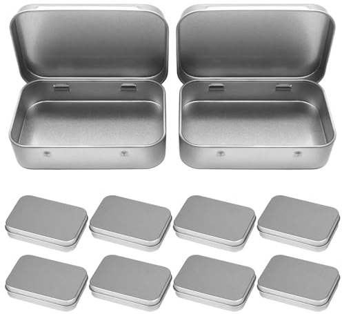 ZOCONE 10 Stück Metalldöschen, Blechdose mit Deckel Minibox Organizer Metallbox Mini Aufbewahrungsbox Schwarz Metalldosen mit Deckel für Zuhause Sügigkeiten Kleinen Gegenständen (95x60x21mm)