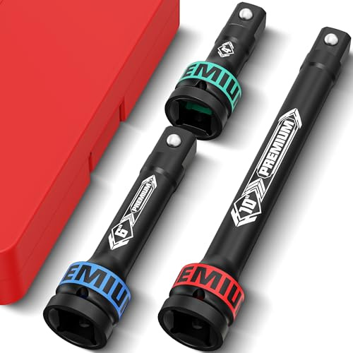 KIRXST Steckschlüssel Verlängerung 3/4 Zoll,3 tlg Kraft Verlängerung 100 mm 150 mm 250 mm,Verlängerungs Satz für Routinemäßigen Autowartung