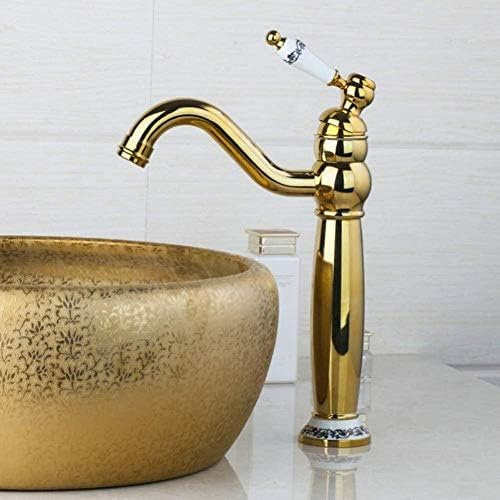Kitchen Taps Golden Single Ceramic Handle Polished Swivel 360 Spout Deck Mounted Sink Kitchen Faucet Faucet Mixer Tap
