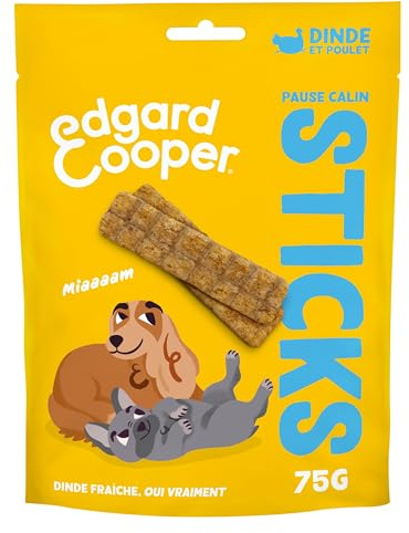 Edgard & Cooper Leckereien für Hunde, Protein-Stick, natürlich, für ausgewachsene Hunde, ohne Getreide, Beutel mit 75 g x 1, Truthahn & Huhn