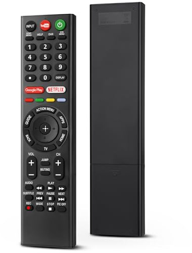 Universell ersättningsfjärrkontroll för Sony Bravia Smart-TV-apparater | Lämplig för alla Sony Smart-TV-apparater | Ingen röststyrning, stöt- och nötningsbeständig, hållbara knappar