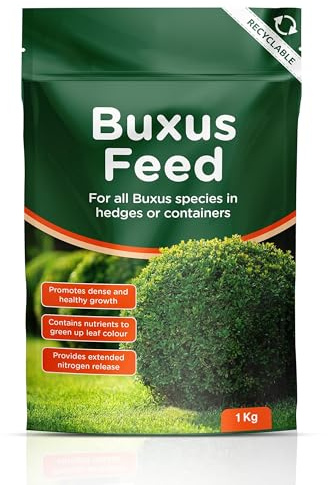 Buxus Feed, 1 Kg Pouch, Hedge & Container Fertiliser | Extended-Nitrogen Release, Promotes Dense Healthy Growth, Greener Leaves