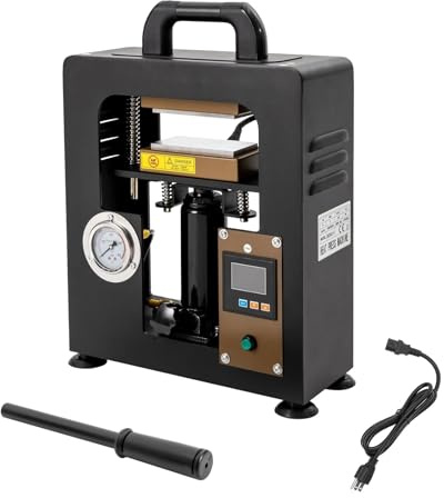 Macchina idraulica della pressa di calore, con 10 tonnellate di piastre di riscaldamento doppie 6x12cm, con lo schermo di visualizzazione digitale LCD e l'indicatore di pressione preciso(110v)