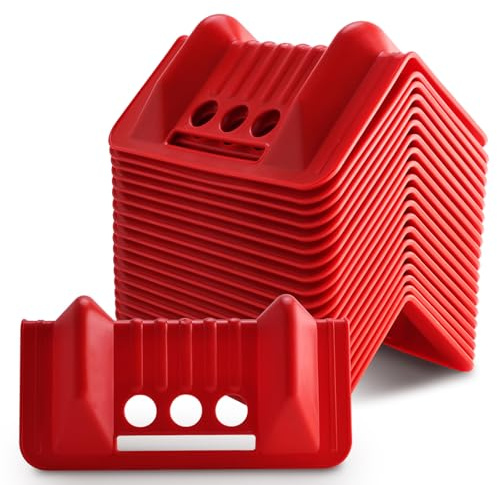 NORJIN 20-Pack 9.5 Heavy Duty Red Plastic Edge Protectors – Flatbed Corner Guards for Cargo Straps, Webbing, Truck, Trailer, and Pallet Load Protection
