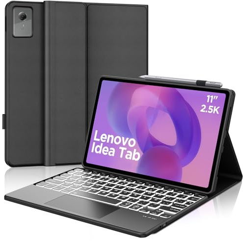 FOGARI Teclado con Touchpad para Lenovo Idea Tab 11 2025 | Funda para Lenovo Idea Tab 11 Español Ñ Teclado Retroiluminado Bluetooth con Touchpad para Tablet Idea Tab 11 2025, Negro