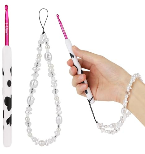 Coopay 1 stk Häkelnadel,4,5mm Häkelnadeln für Anfänger, Weiches Häkelnadel Ergonomische für Arthritis, Kunsthandwerk Häkelnadeln mit Langer Griff - 4,5mm