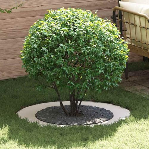 Teenpull Anneau d'arbre, décoratif, blanc, en acier, diamètre : 60/90 cm, en métal robuste, pour jardin, terrasse, jardinière, facile d'entretien