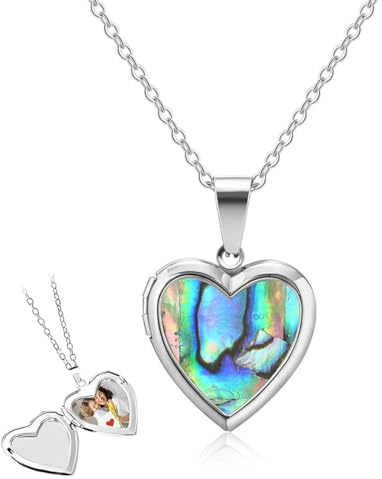 KRFWGUU Stimmungskette Mädchen,Gefühlskette Herz Damen,Medaillon Kette Mit Foto,Halskette Mit Farbwechsel,Freundschaftskette Kinder,Herz Kette Zum Öffnen,Temperatur Halskette Edelstahl