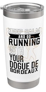 Jogger con Dogue de Bordeaux Bicchiere termico in acciaio inox doppia parete