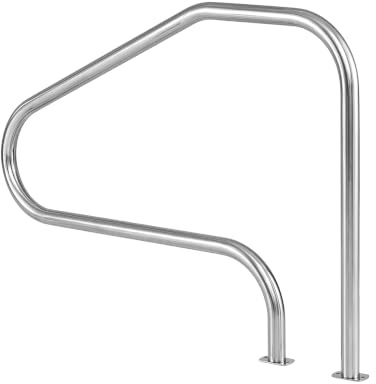 SOARS Rampe Piscine, Main Courante Piscine en Acier Inox (130 X 94 CM,1) | Charge 250 KG, Plaque de Base, Design Incurvé, Accessoires Incluses, Intérieur Extérieur pour Spa, Bain