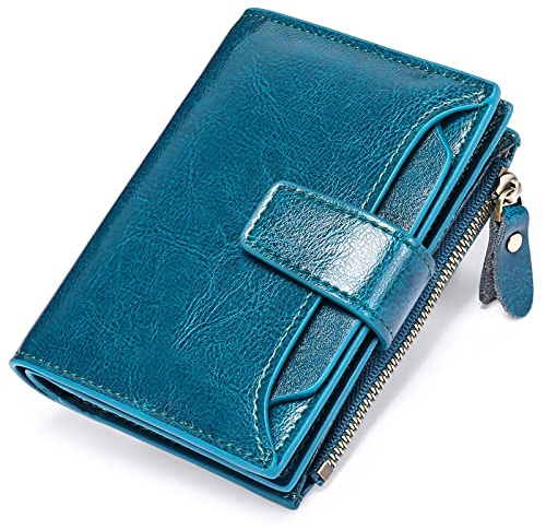 FALAN MULE Small Wallet for Women Leather Bifold Compact RFID Blocking Small Womens Wallet Purse