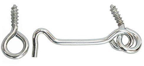 Lot de 50 crochets tempête pour volet de fenêtre - 60 x 4 mm - Avec œillet - Filetage en bois nickelé