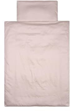 Kinder-Bettwäsche-Set mit Reißverschluss 100x135 cm, einfarbig, 100% Baumwolle (Oeko-TEX), 2 Teilig, Baby Bettbezug und Kissenbezug 40x60cm, Unisex Bettwäsche-Set, Beige