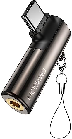 MOSWAG USB C to 3.5mm Jack Type C Headphone Adapter Right Angled Aux Mic Audio Dongle Zinc Alloy Headphone Adapter Compatible with Samsung Galaxy S23 S22 S21 Ultra,Huawei P50/40/30,Mate 40/30/20