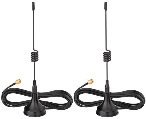 Superbat WLAN Antenne 2,4 GHz Magnetfuß SMA Stecker (2 Stück) für Industrial Router, IoT Gateway Modem,M2M Terminal,Wireless Video, FPV Camera Monitor