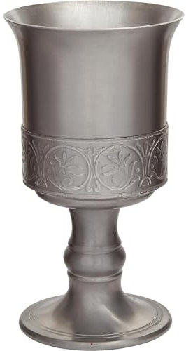 Zinn Mittelalterlich Antiquität Beenden Kelch 250 ml Geprägtes Banddetail mit Touchmark Versehen in der Nähe des Oberen Randes Sowohl Innen als auch Außen mit Feature Touchmark Möglich für Gravur